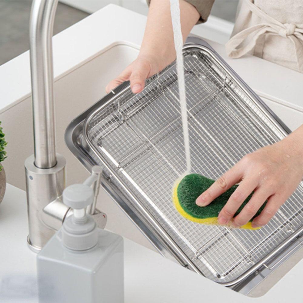 Stainless Steel Baking Tray for Oven Elevated Mesh 2 in 1 Grid Air Fryer Holder  Fries