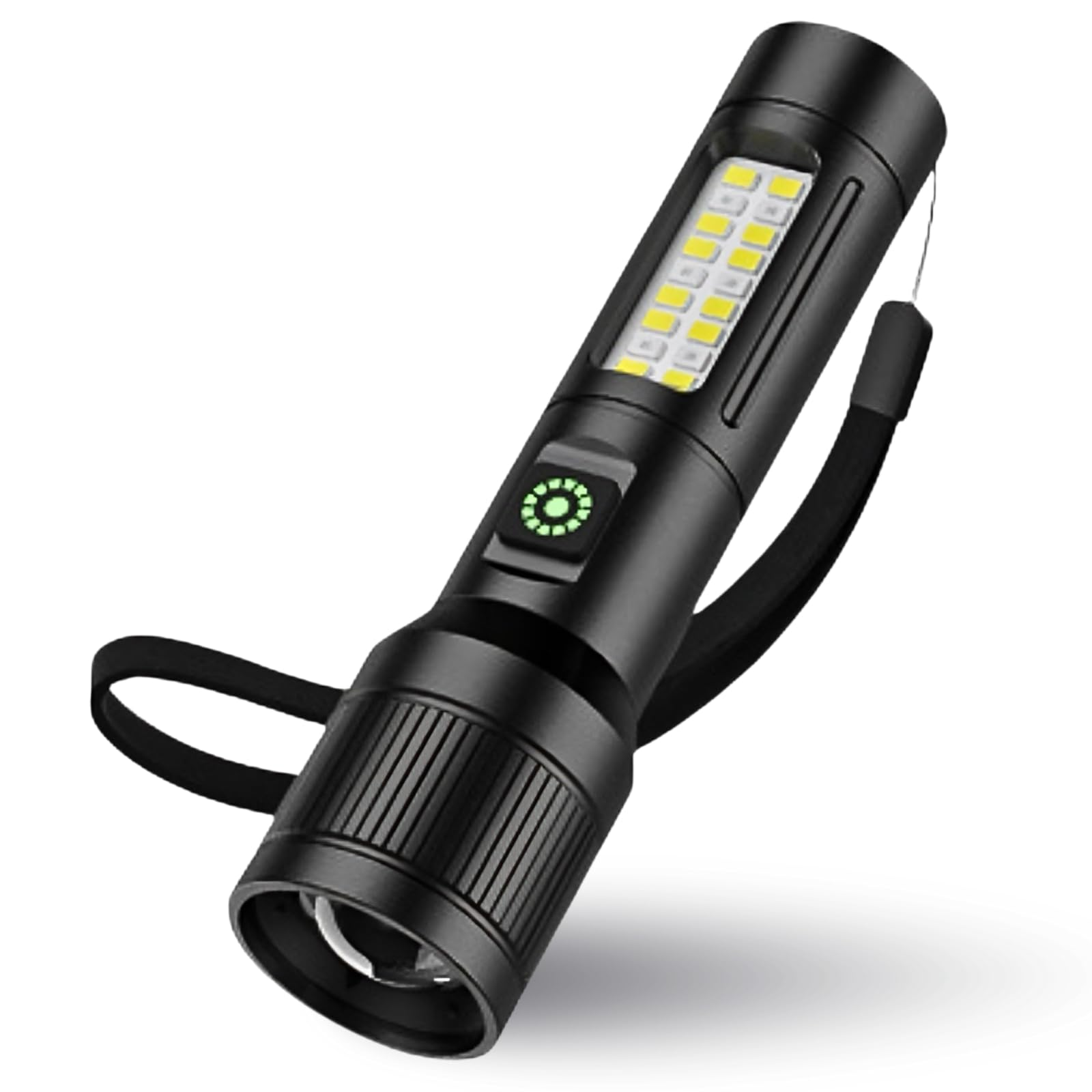 

Японский светодиод — это перезаряжаемый светодиодный фонарик с и COB. Он оснащен 6 регулируемыми красными и идеально подходит для преступности, катастроф, электроэнергии и улицы и и чёрный