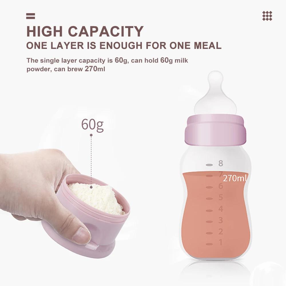 4-layer Bear Style Portable Infant Formula Container, Infant Formula Dispenser, Stackable Food Storage Box, Portable Snack Box