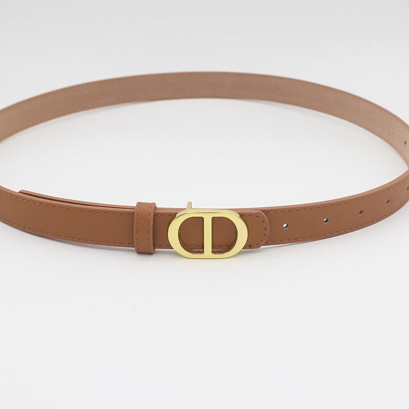 Gold Alloy D-Ring Buckle Belt for Women's Fashion - European & American Style Jeans Accessory