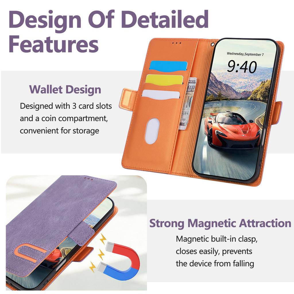 Leather Wallet Cards Phone Case for Samsung S26 Ultra S25 S24 FE S23 S22 S21 Plus A57 A37 A27 A17 A07 A55 A35 A06 A56 A36 Cover
