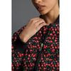 Women's Embroidered Daisy Cropped Bomber Jacket Long Sleeve Quilted Puffer Jackets Padded Coat Outerwear