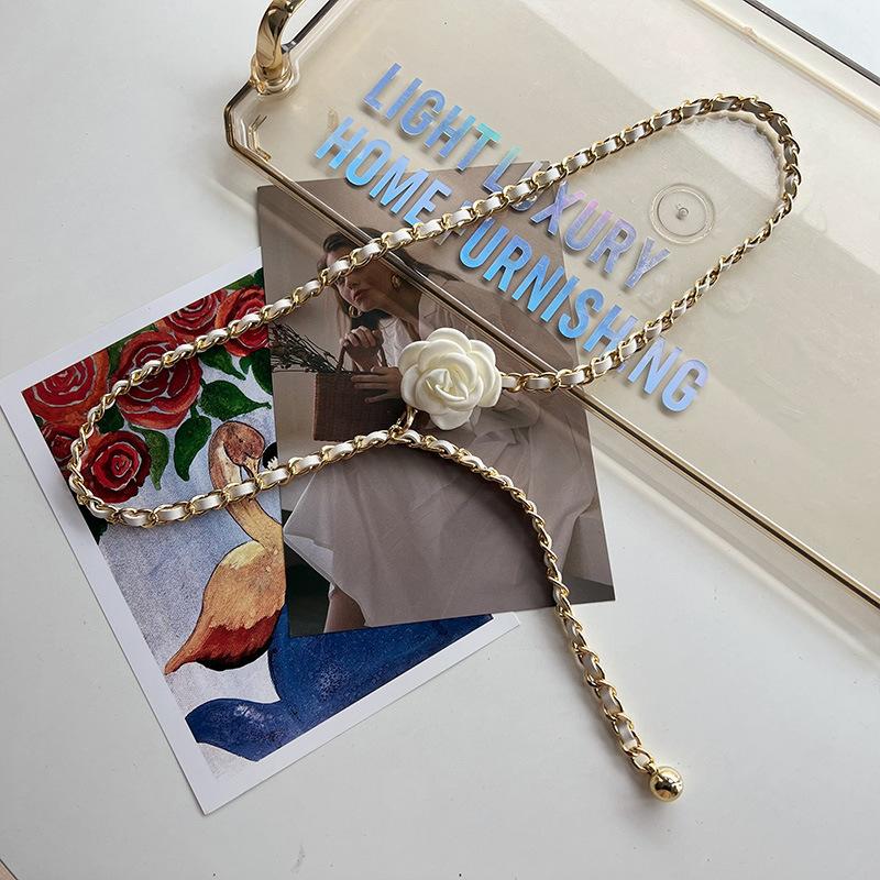 Camellia Waist Chain Accessories Women'S Flower Chain Belt Decoration With Dress Jeans Chain Tide