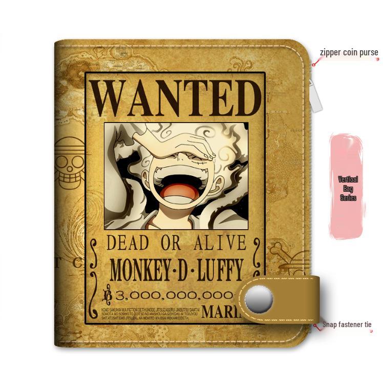 Portmonetka na monety i etui na karty zapinane na zamek błyskawiczny z motywem One Piece