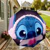 1pc Stitch Heart Automatic Folding Umbrella, Heavy Duty 8 Rib Iron Frame,  Suitable for Travel, Daily Use, Birthday, Decor Gift M0104051
