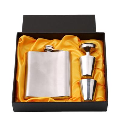 7oz rustfritt stål Flagon Vinflaske Gaveeske Pocket Flask Russian Flagon
