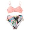 Summer New Women's Two-piece Bikini Set, Sexy Gathering Design, Random Floral Print Beachwear