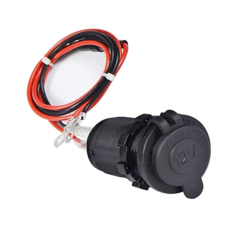 1Pcs Waterproof Plug Socket For Car Truck Motobike Boats Marine Atv 12/24V Car Cigarette Lighter Socket With Fuse And 60Cm Cable