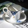 Elegant Bone China Coffee Cup & Saucer Set for Afternoon Tea - Exquisite Ceramic Bowls, Dishes, Plates In a Gift Box for Home Use.
