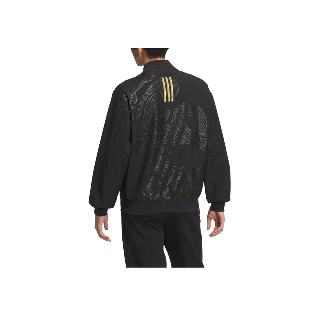 Adidas Originals FW23 Dragon Year CNY Series Jacket With Dragon Logo Unisex Outerwear Black JE3501