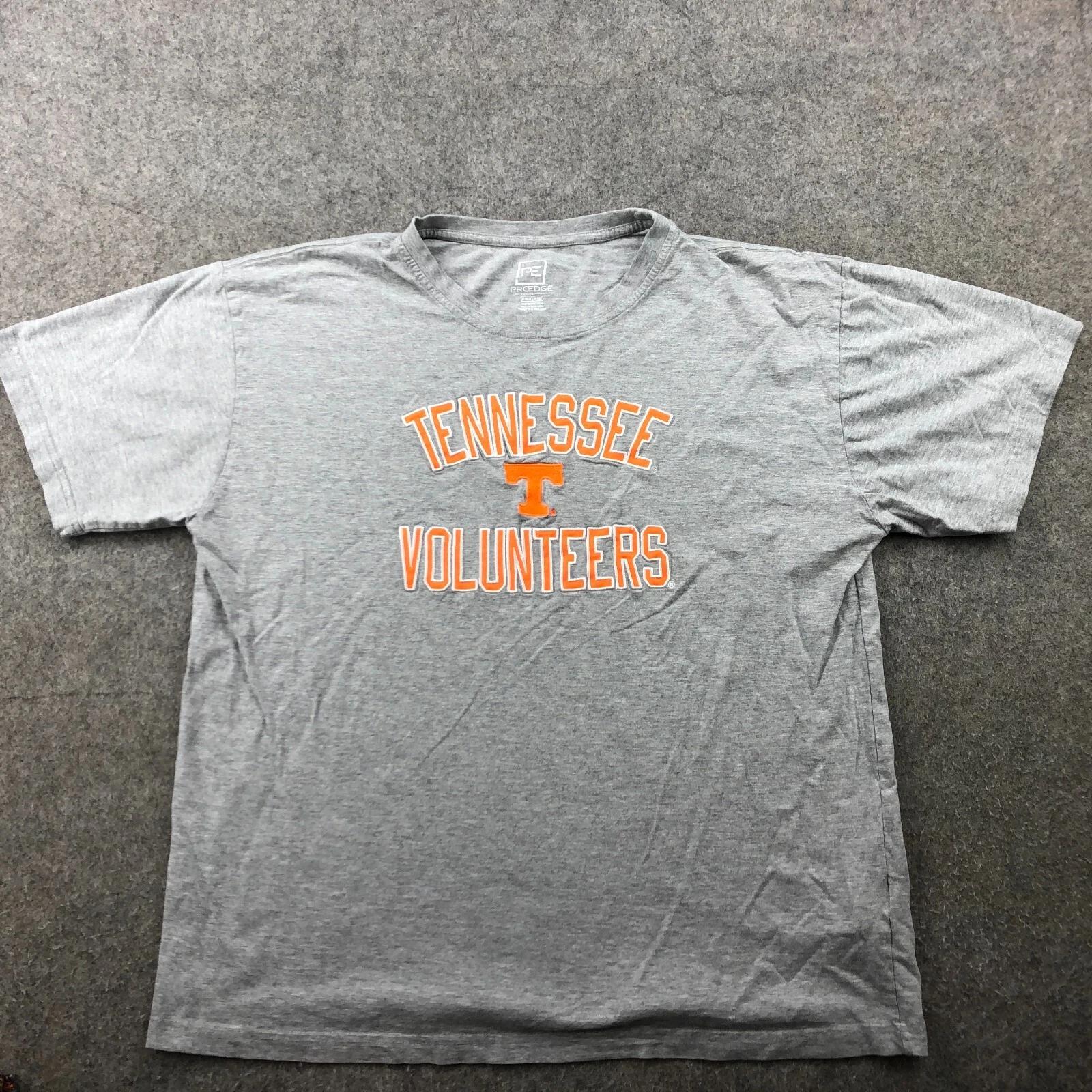 Tennessee Volunteers Shirt Mens XL Gray Short Sleeve Embroidered Spell Out S