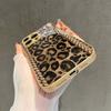 Stylish Retro Leopard Print Gold Metal Paint Glass Phone Case For iPhone 17 16 15 14 13 12 11 Pro Max 14 Plus 17 Air 16E Cover
