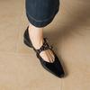 Krazing Pot Genuine Leather Square Toe Low Heels Summer Shoes Big Size 42 Buckle Straps Women Shallow Pumps
