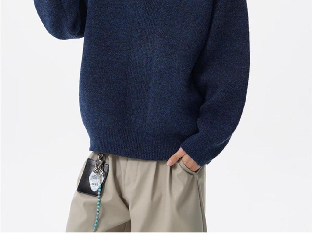 Men's Retro Knit Polo: Stylish Lapel Two-Piece Sweater in Casual, Luxurious Style.