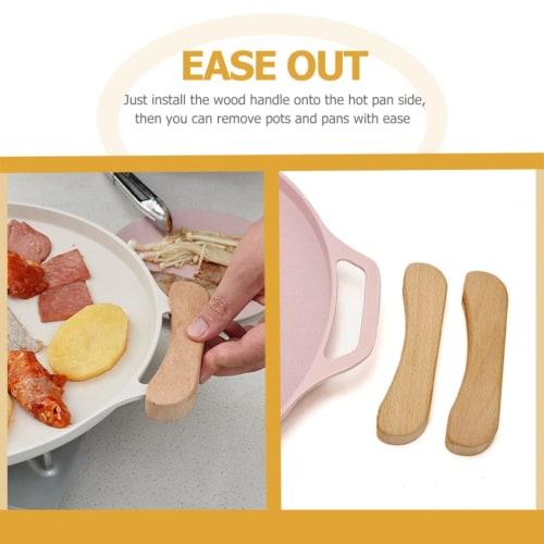 Iplusmile Multi-Griddle Handle, Wooden, Heat-Resistant, BBQ Cooking Tool