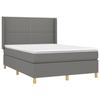 3131914 vidaXL Divan Bed with Mattress Dark Grey 140x200cm Fabric