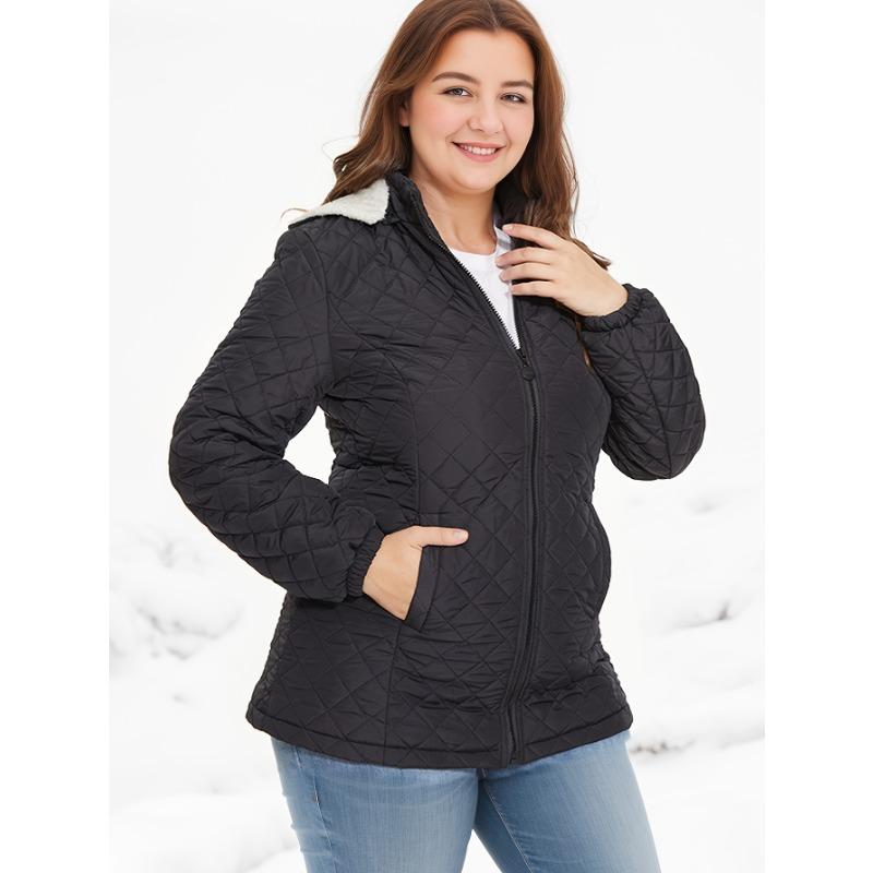 Oversized Women's Autumn and Winter Fleece Hooded Jacket Long Sleeve Coat Outerwear