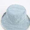 Klobouk Bucket Hat - Lehký, S patinou, S roztřepeným lemem, Neformální sluneční klobouk rybářského typu pro ženy a dívky - Modrá džínovina praná, Ideální pro venkovní aktivity