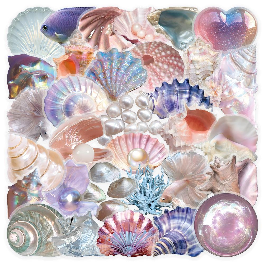 50 Sheets Waterproof Transparent PET Watercolor Stickers for DIY Graffiti and Decoration