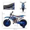 Moto per Bambini, Moto Elettrica, Autonomia 45 Minuti, con Rotelle Ausiliarie, da 3 Anni, Blu+Bianco, 106,5 x 51,5 x 68cm