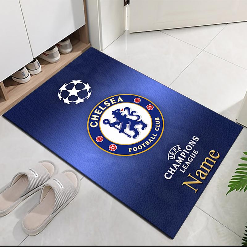 Custom Name Chelsea Football Club Printed Carpet Rug For Office Chair Living Room Bedroom Kitchen Room Decor Gifts