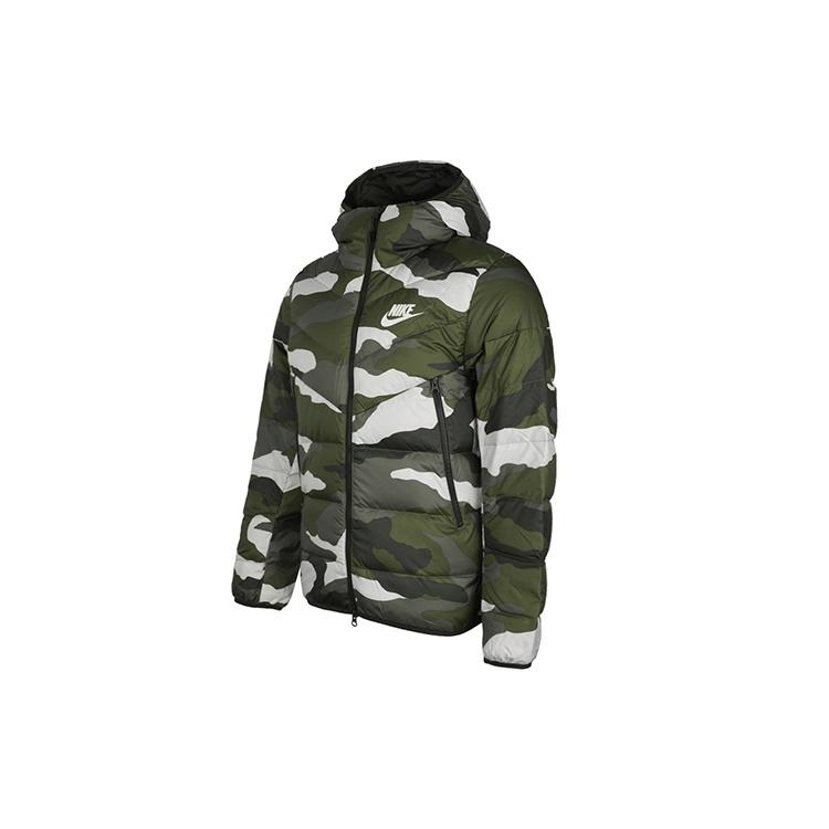 Nike Sportswear Down Windrunner Printing hooded down Jacket Camouflage Green Men's BV4764-222