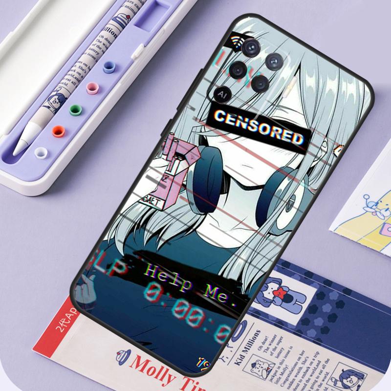 Cute Girl Glitch Animation For Oppo A94 A74 A54 A15 A18 A38 A58 A78 A98 A40 A60 A80 A16 A76 A96 A57 A17 A77 A5 Pro Case
