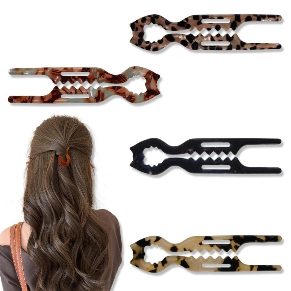 

4/6pcs/set Durable U Shaped Hair Stick Cat Shaped Hair Fork Elegant Bun Holder Acrylic Material Comfortable