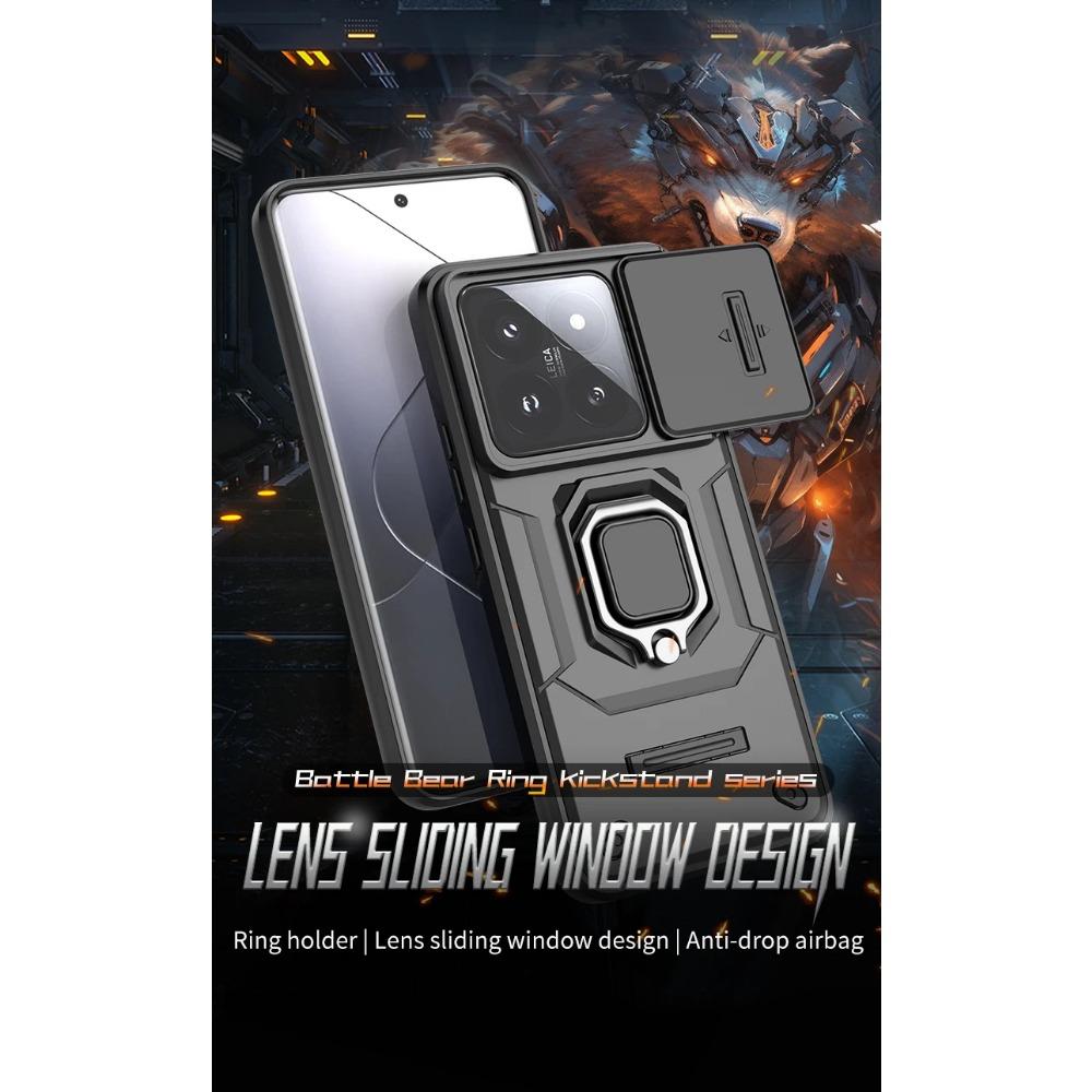 Military Armor Holder Protective Case for Xiaomi 14 13T Redmi Note 13 K60 Poco F5 X6 13C C65 Pro Phone Case Ring Stand Hard Back Protection Cover