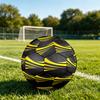 1pc Dynamic Yellow Wave Theme Soccer Ball Football, Size 5, Lightweight PVC, Durable Outdoor Training Soccer Ball, Gift M61413