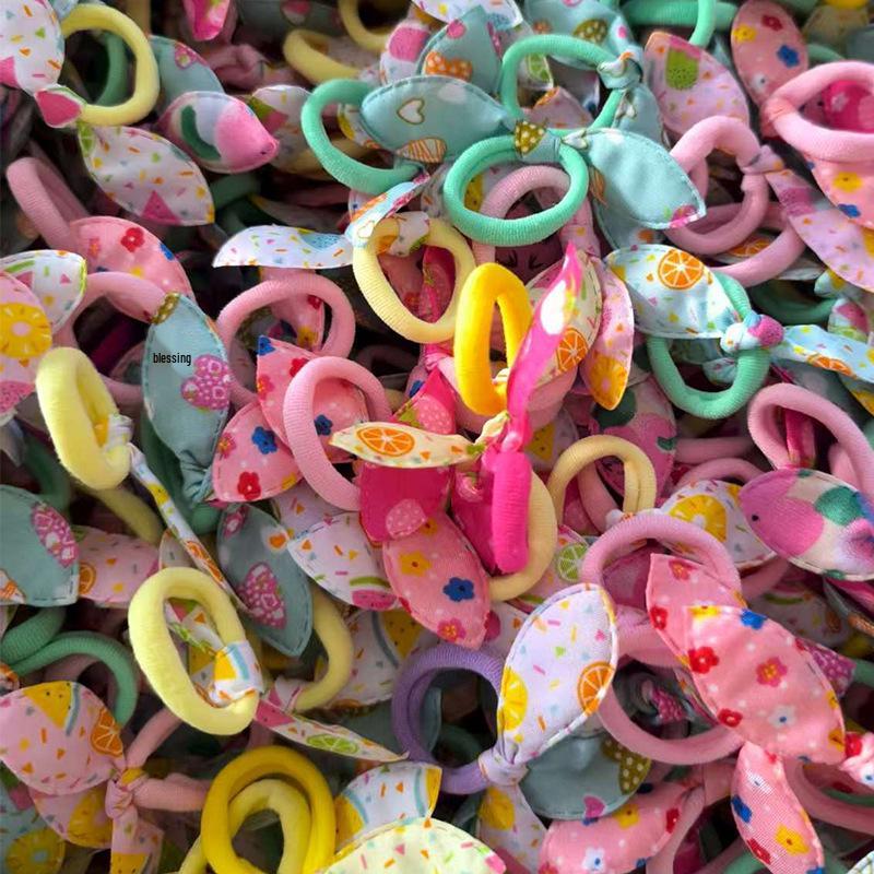 Rabbit Ears Bow Hair Tie: Cute and Durable Elastic Hair Accessory for Girls