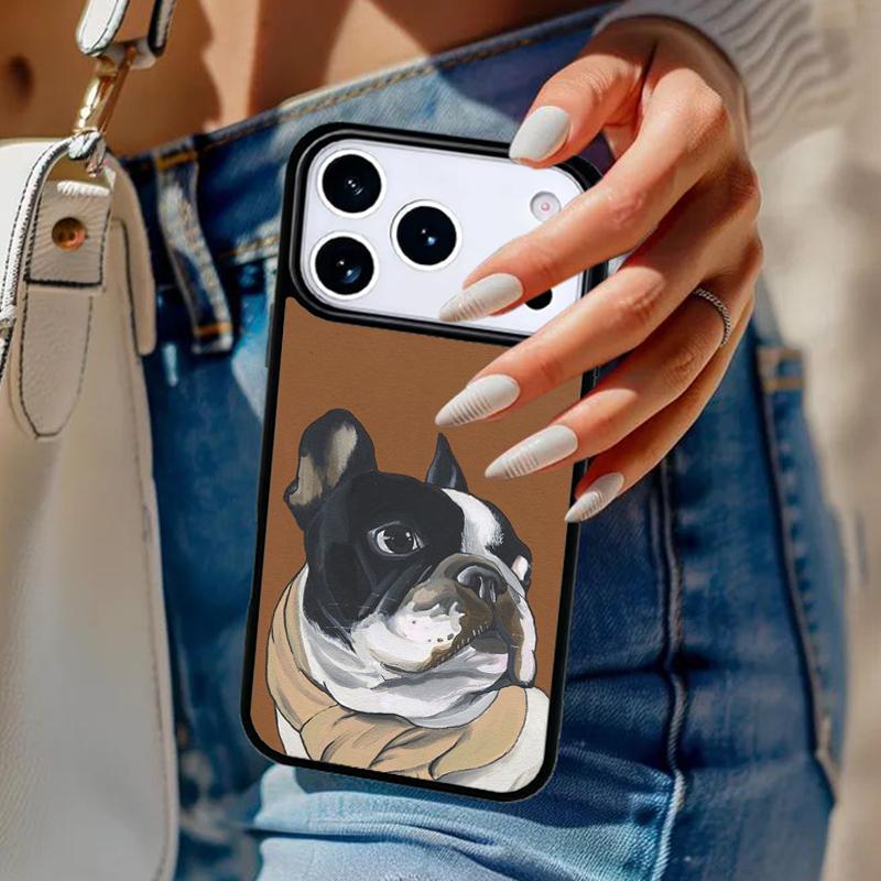 Boston Terrier Dog Soft Phone Case For iPhone 17 Air 14 15 13 12 Max Cover For Apple 14 15 16 16e 11 Pro Max Plus Coque