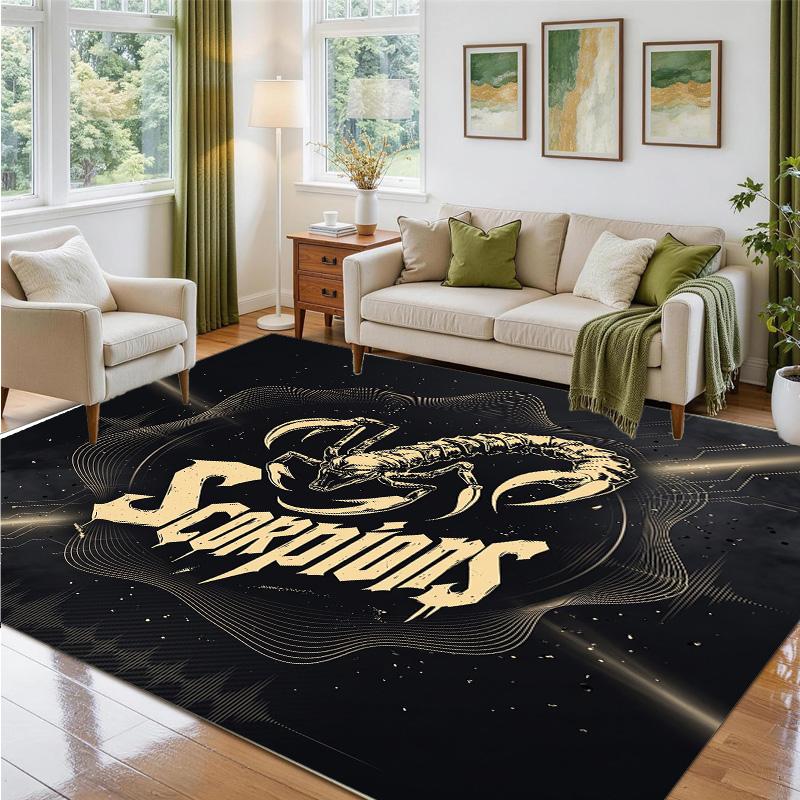 Scorpions Design Crystal Velvet Rug Soft Decorative Mat for Bedroom Entrance