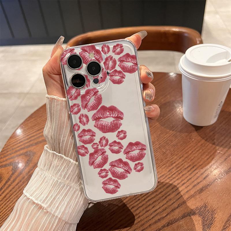 

Sexy Red Lips Phone Case for iPhone 17 Air 16 15 14 13 12 11 Pro Max Plus Mini Xs X 8 7 Soft Transparent Cover Fundas Accessory iPhone 13Mini