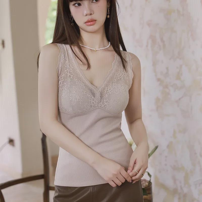 Ultra-Soft Velvet Lace Warm Vest for Autumn & Winter