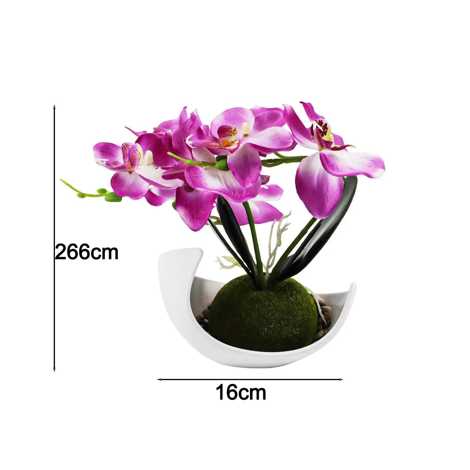 

Simulated Phalaenopsis Artificial Orchid Plant Event Decoration Beautiful Living Room Decor Vase Decoration 27*19*19CM фиолетовый