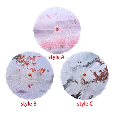 Silk Cloth Women Classical Dance Umbrella Rainproof Paper Parasol for Bridal