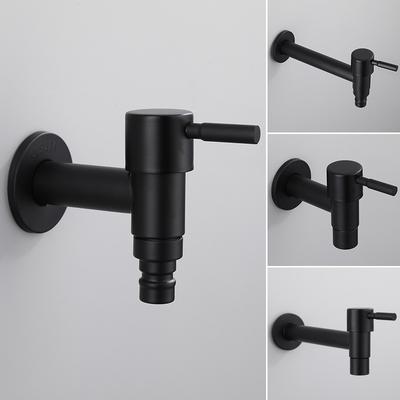Brushed Outdoor304 Stainless Steel Faucet Wall Mounted  Bibcock Garden Wash Basin Mop Lengthen Black and White
