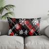 Home Decor Christmas Plaid & Holly Pillow Suitable For Sofa Bedroom Car Pillow Cover Cushion Rectangular Back Cushion