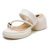 One-pedal Sandals Women's Summer New Thick-soled Round Head Cover Toe Wear Slippers Beach Sandals