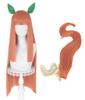 ABUNDANTDOODS Silence Cosplay Przebranie Peruka Cosplay z Siatką i Peruka w Stylu Orange i Suzuka, Odporna na Ciepło, 80 cm, Peruka, Grzebień, (Peruka, Uszy, Ogon)