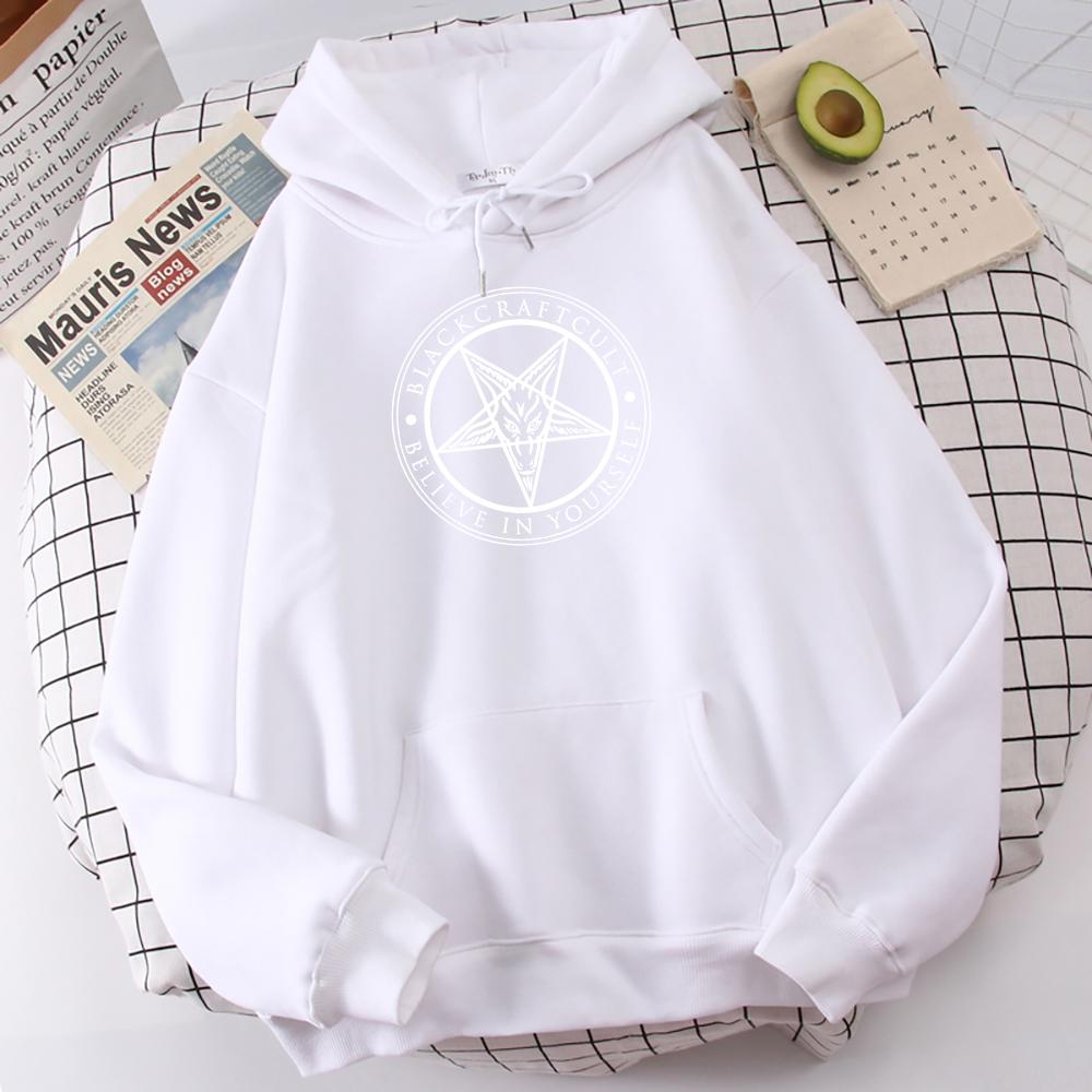Pentagram Gothic Occult Satan Printed Sweatshirts Man Simple Casual Hoodies Street Loose Hoodie New Fleece Autumn Sportswears