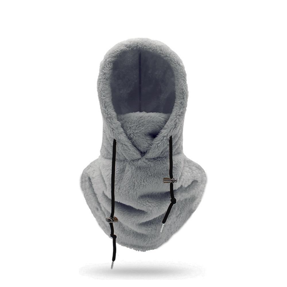 Arctic Velvet Sherpa Hood Ski Mask Adjustable Neck Warm Hooded Hiking Scarves Men Women