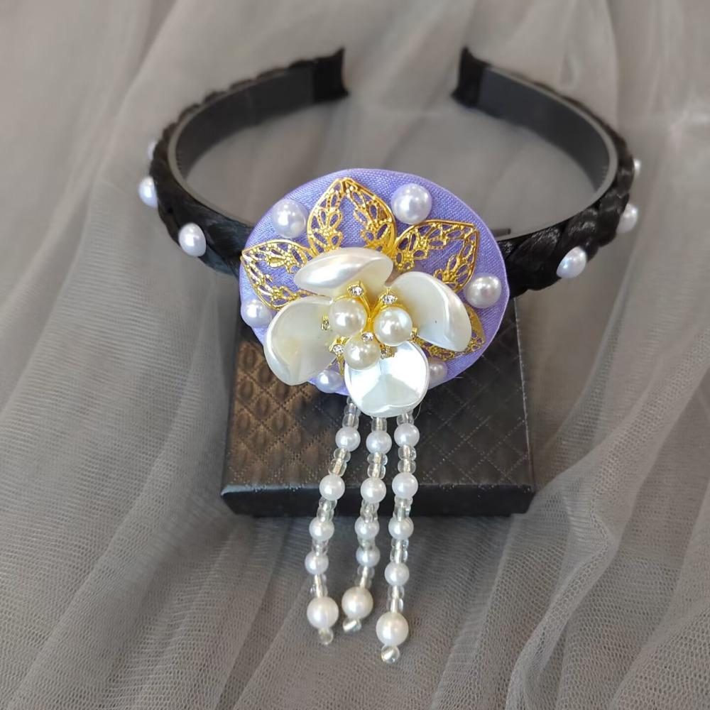 

Жемчужный корейский ободок для волос Цветок Сценический танец Обруч для волос Ретро Ханбок Повязка для волос Девочка