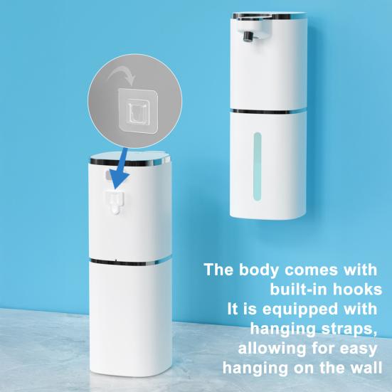 Automatic Soap Dispenser Touchless IPX5 Waterproof USB Rechargeable 4-Level Adjustable Volume 10-Second Continuous Flow Soap Dispenser