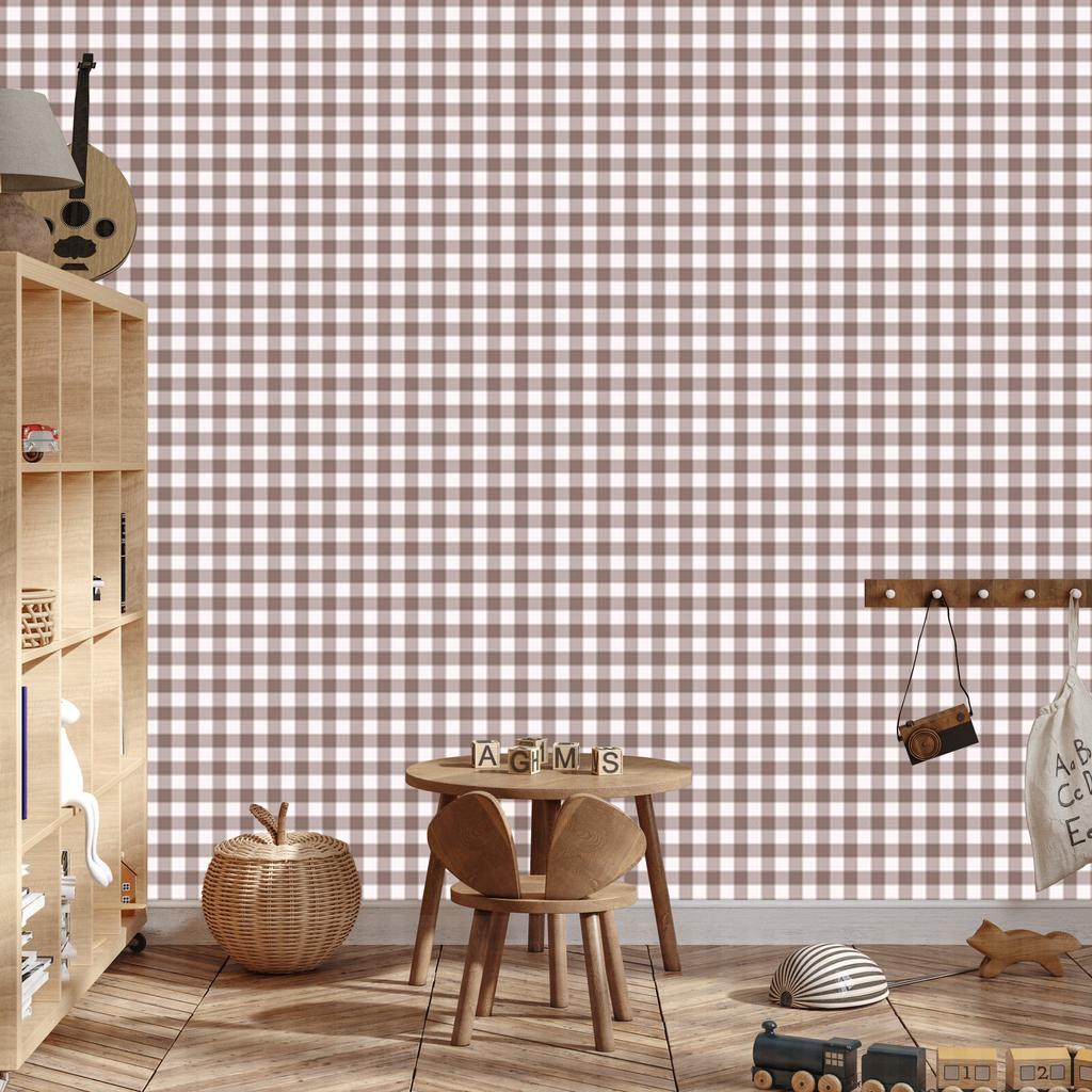 Wallpaper Fabric Pattern Red, Light Gray and White 50x1000
