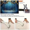 2D Flat, Elegant Navy Blue and Golden Glittering Curtain Background for One Person - Stage Wedding Party Decoration