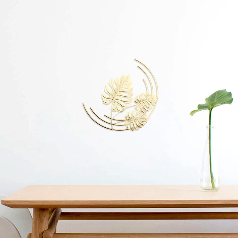 1pc Monstera Leaf Gold Metal Leaf Luxury Iron Ginkgo Leaves Irregular Wall Hanging Ornaments Home Decoration Palm Maple Pendant