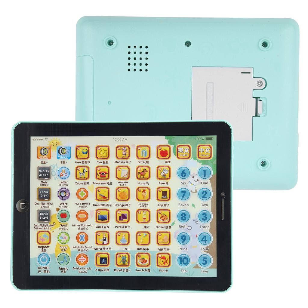 ABS Kind Kinder Tablet Pad Lernen Buchstaben Wörter Zahlen Pädagogisches Elektronisches Spielzeug Grün