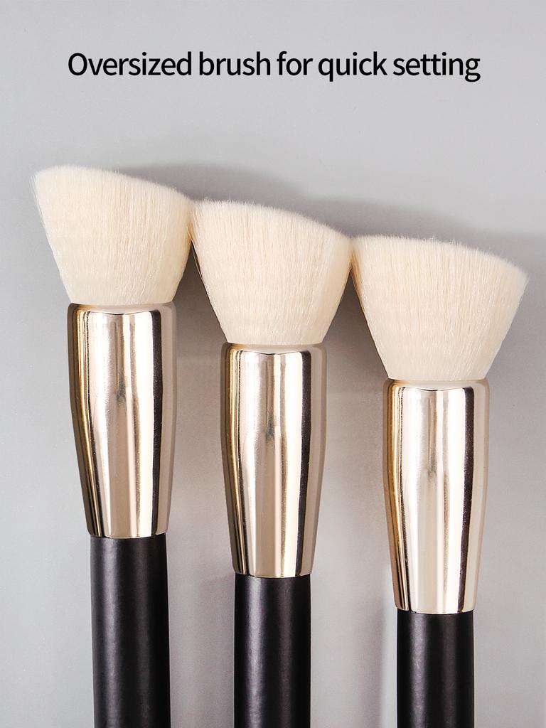 3PCS Slanted Soft Bristle Contoured Brush, Foundation Brush, Loose Powder, Blush Special Makeup Brush Tool for Hand Refreshing